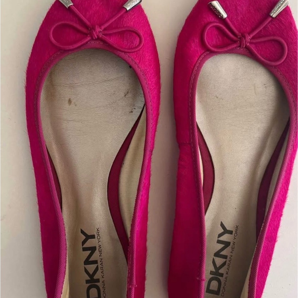 DKNY Fuchsia Bow Accent Flats